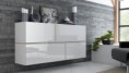 Zwevende dressoir "Tokyo" wit-sonoma/hoogglans wit